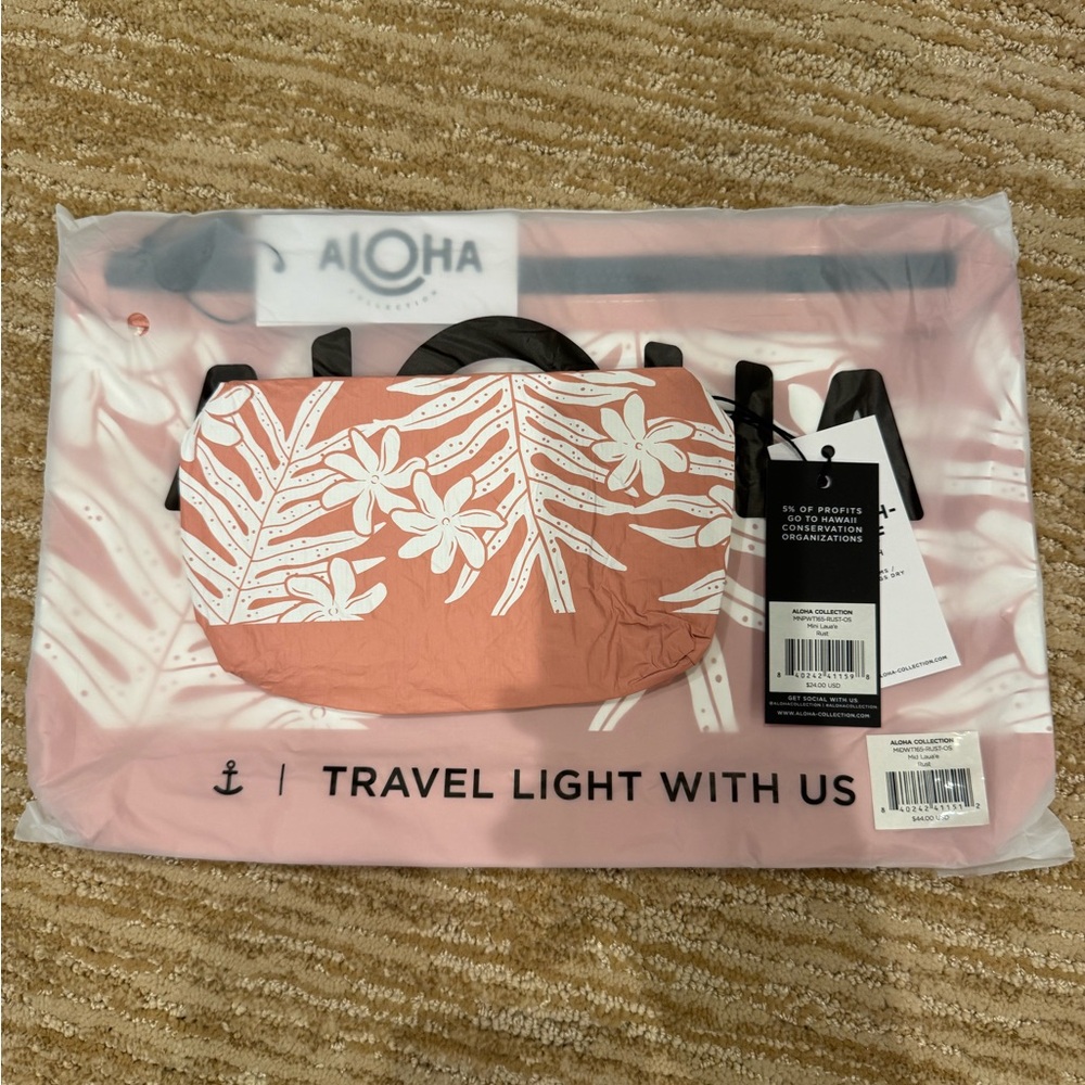 ALOHA Collection Laua’e Rust Mid and Mini Pouch - BNWT